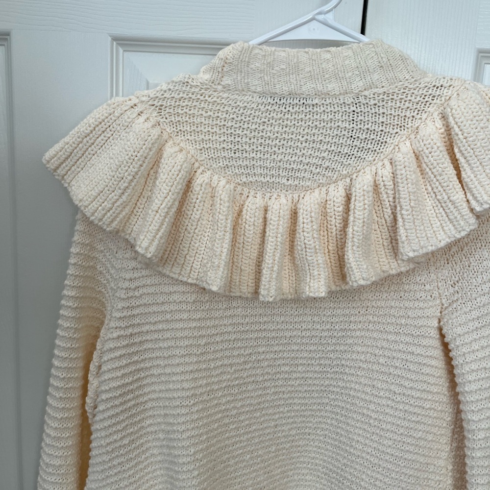 Madewell Cream Ruffled Cardigan Size XXS - Picture 10 of 12